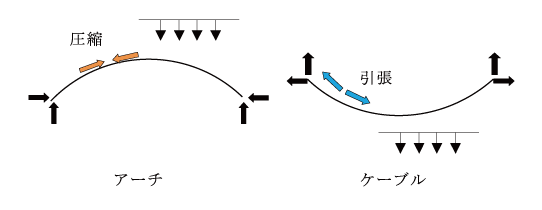 図4 アーチとケーブル